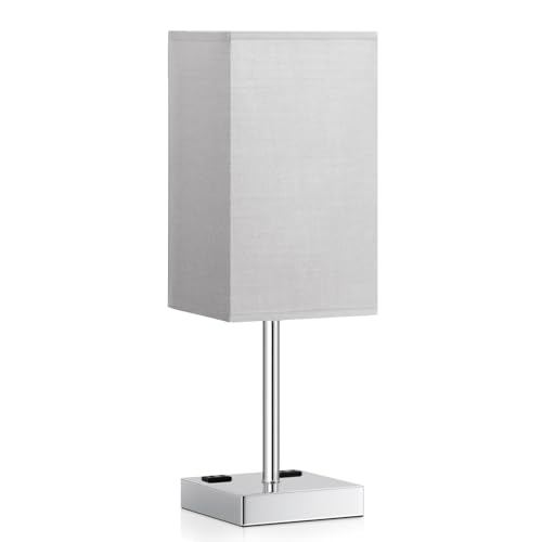 17.4" Grey Touch Table Lamp for Bedroom
