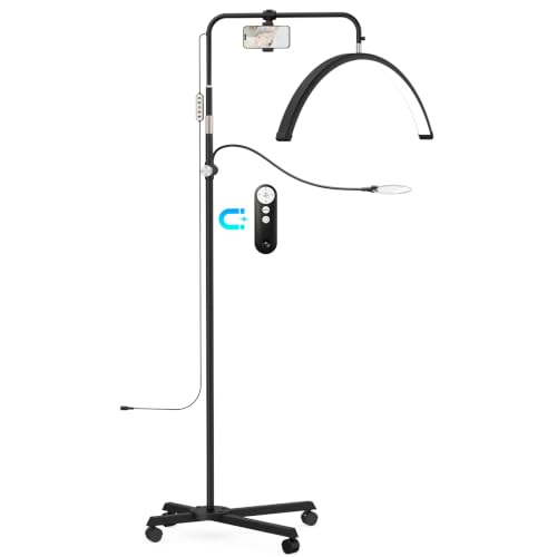 28" Half Moon Light with Wheels&Phone Holder&4X Magnifier