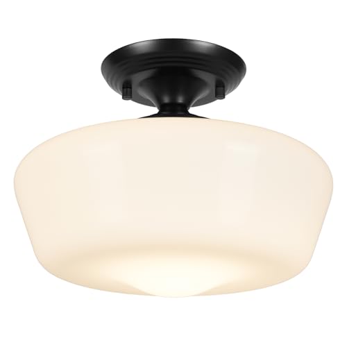 Schoolhouse Style Semi Flush Mount Ceiling Light Fixture