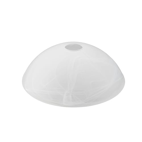 23514-11, Alabaster Replacement Glass Shade for Medium Base Socket Torchiere Lamp, Swag Lamp, Pendant and Island Fixture. 9-7/8" Diameter x 3-3/8" Height