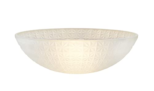 25015-76-1 Replacement Frosted with Diamond Pattern Glass shade for Flush Mount or Semi-Flush Mount, 1/2" Center Hole, 11-7/8" Diameter x 3-5/8" Height