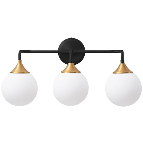 Black Gold Bathroom Light Fixtures Over Mirror Vanity 3