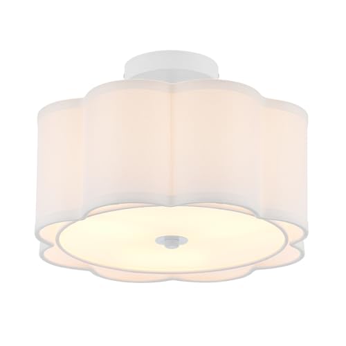 13" White Semi Flush Mount Ceiling Light