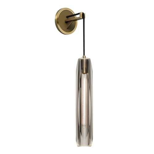 Lighting Long Crystal Wall Sconces Brass Gold Bathroom Vanity Light 15” Smoke Glass Wall Sconce Mid Century Modern Bedroom Wall Lamp Vintage Kitchen Wall Sconce