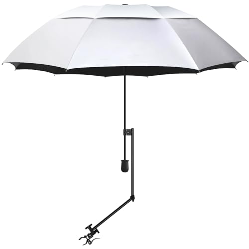 UPF 50+ Beach Umbrella with Adjustable Universal Clamp