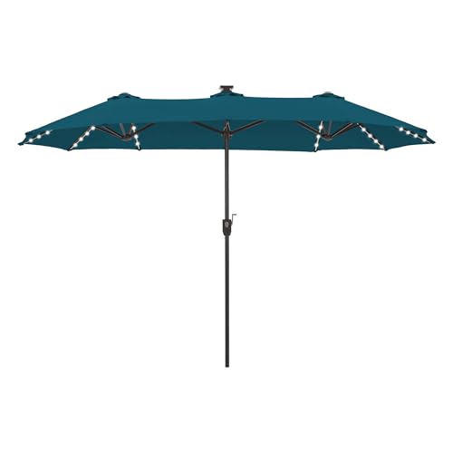 13 ft Patio Umbrella with 120 LED Solar Lights Outdoor Umbrella