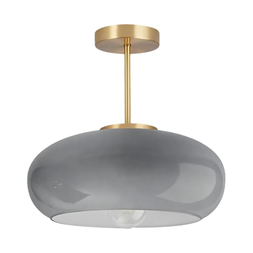 Gray Semi Flush Mount Ceiling Light Mid Century Light Fixture Nursery Close to Ceiling Lights Hallway Gold Semi Flush Mount Lamp Modern Porch Glass Chandeliers Entryway Overhead Light