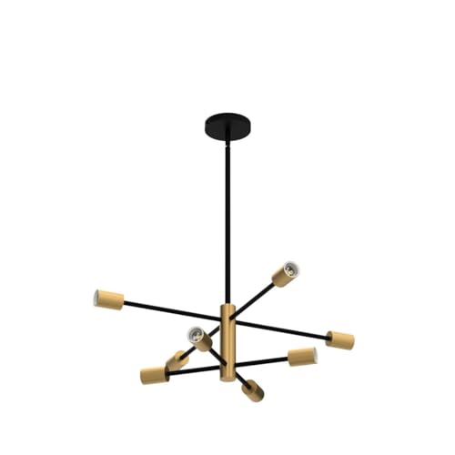 Modern Sputnik Chandeliers Black and Gold Mid Century Chandelier 8