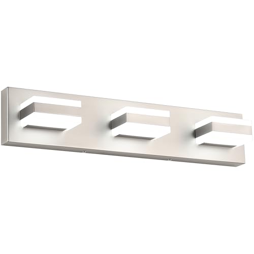 Bathroom Vanity Lights Over Mirror Brushed Nickel Bathroom Light Fixture 3 Light Led Lights for Bathrooms Vanity Lights for Bath Nickel ETL Listed