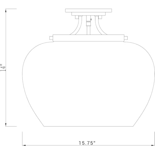 3 Light Semi Flush Mount 473SF