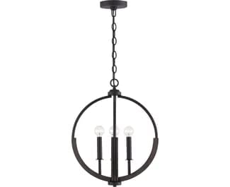 Capital Lighting 347642CK Clive Farmhouse Handcrafted Mango Wood Pendant Ceiling Light Fixture
