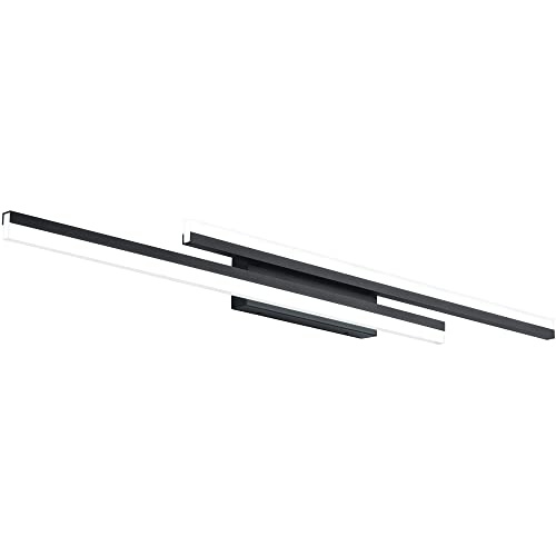 48 Inch Bathroom Light Fixtures Black Vanity Light Bar LED Modern Bath Lighting Over Mirror Dimmable