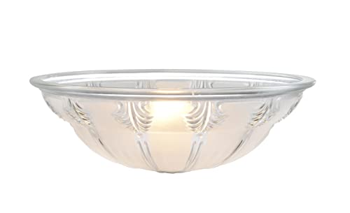 23152 11 Clear & Frosted 2 Tone Transitional Style Replacement Glass Shade for Medium Base Socket Torchiere Lamp