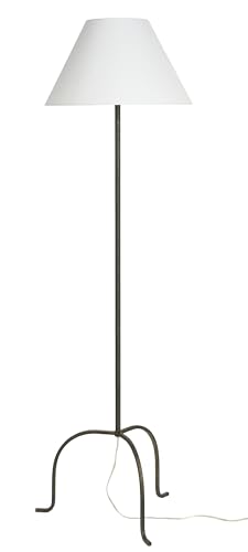 Home 66" Black Wrought Iron Heritage Metal Slim Tripod Standing Floor Lamp for Modern