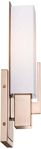 Midtown 15" High White Glass Burnished Brass Wall Sconce Light Fixture