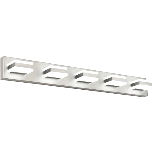 5 Light Bathroom Vanity Light Brushed Nickel Bathroom Vanity Light Fixtures Over Mirror Led Lights for Restroom Nickel ETL Listed