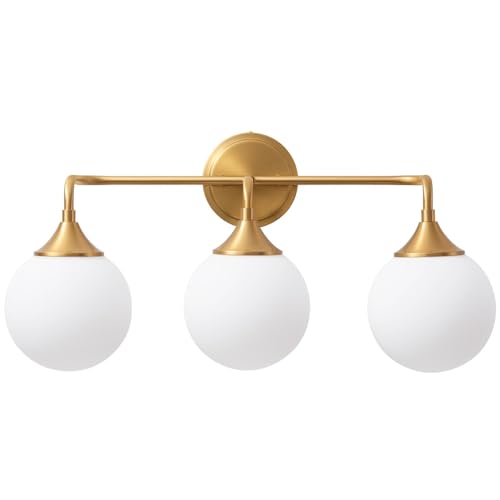 Brushed Gold Bathroom Light Fixtures Over Mirror Vanity 3