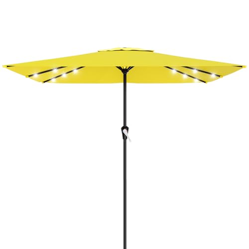 8' X 10' Rectangular Patio Umbrella with Solar Lights