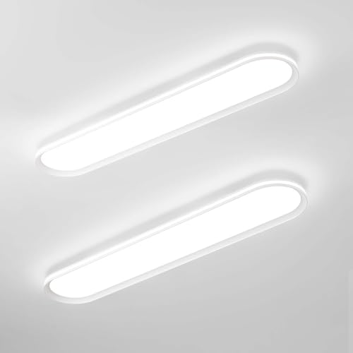 Modern LED Ceiling Light Dimmable Linear Ceiling Light 39.4in Semi Flush Mount Long Lights with Remote Control and Side Lighting for Living Room Kitchen Dining Room