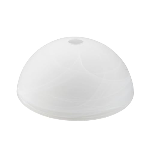 23516-21, Alabaster Replacement Glass Shade for Medium Base Socket Torchiere Lamp, Swag Lamp and Pendant, 13" Diameter x 5-3/4" High