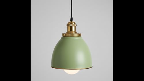 21601-51,Replacement Metal Shade for Pendant Light,Gemma Green,7-7/8"W x 5-3/4"H,Center Hole 1-5/8"