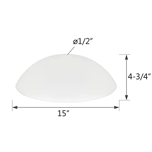 23084-01A, Flush/Semi-Flush Mount Frosted Glass Shade, 1/2" Center Hole, 14-7/8" Diameter x 4-1/2" Height