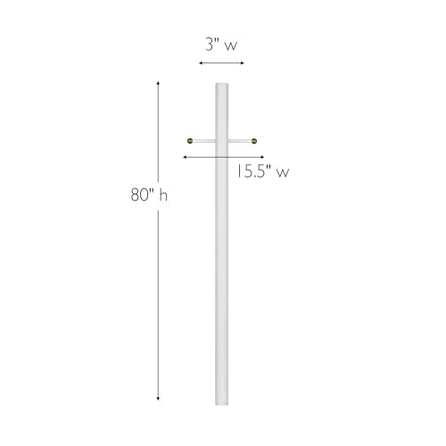 Traditional Outdoor White Lamp Post with Cross Arm for Driveways and Porches