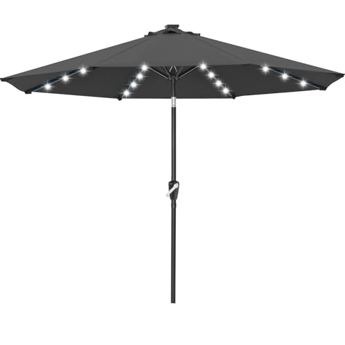 Solar Led Patio Umbrella with 32 Lights 11FT