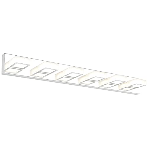 LED Modern Chrome Vanity Lights 6 Lights Stainless Steel Acrylic Modern LED Bathroom Vanity Lights Over Mirror