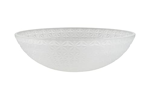 25015-76-1 Replacement Frosted with Diamond Pattern Glass shade for Flush Mount or Semi-Flush Mount, 1/2" Center Hole, 11-7/8" Diameter x 3-5/8" Height