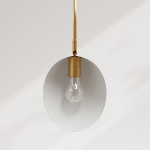 Bilson Plug in Wall Sconce with Black Dome Shade and Brass Swing Arm