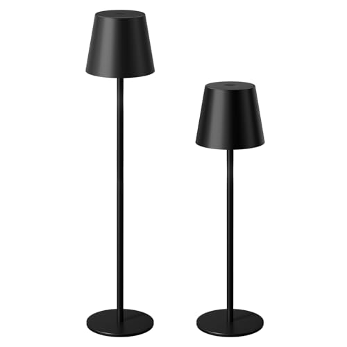 20" Black Cordless Table Lamp Rechargeable