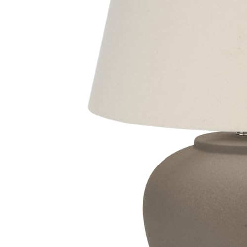 Home 20" Brown Matte Ceramic Table Lamp with Fabric Shade