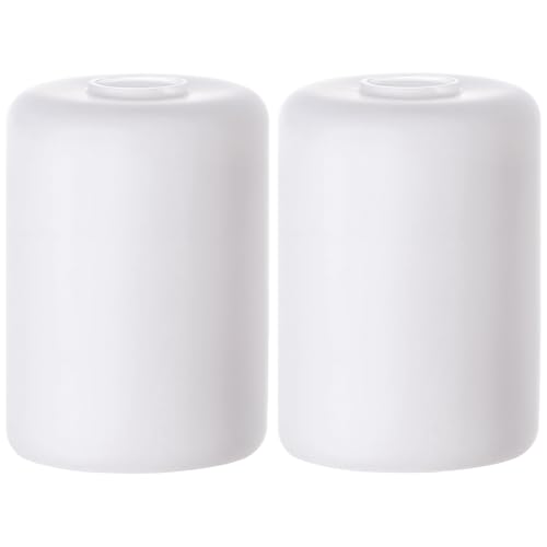 White Frosted Cylinder Glass Lamp Shade 2 Pack