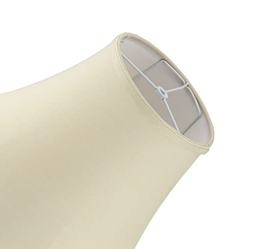 38004 Traditional Handsewn Bell Shaped Collapsible Spider Construction Lamp Shade in Cream