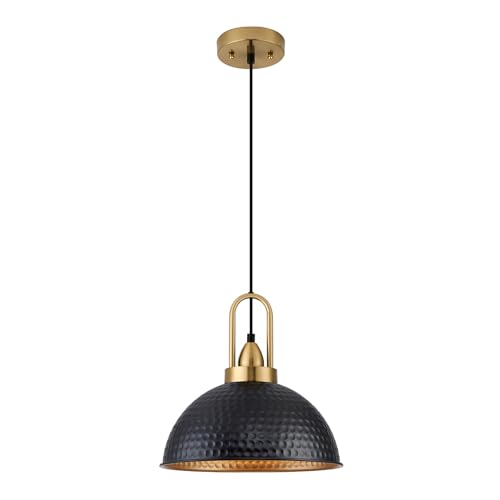 Black Pendant Lights Kitchen Island Industrial Adjustable Height Vintage Farmhouse Dome Hanging Light Fixtures for Barn