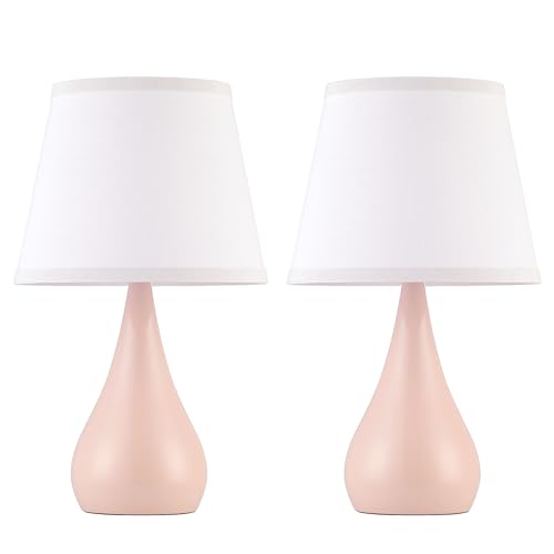 17.3'' Modern Touch Pink Table Lamp Set of 2 with 3 Way Dimmable (2 Count)