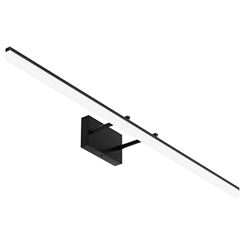 48inch Black Bathroom Llight Fixtures LED Vanity Light Adjustable Modern Vanity Lights Over Mirror Rotatable Lighting 5500K