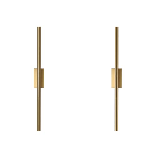 Only Suitable for Small Junction Box Set of 2 Hardwired Narrow Gold Wall Sconces Modern Picture Lights Linear Mirror Vanity Wall Lights for Bathroom Bedroom Corridor (2 Count)