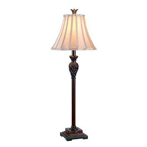 20182GR Iron Lace Buffet Lamp with Golden Ruby Finish