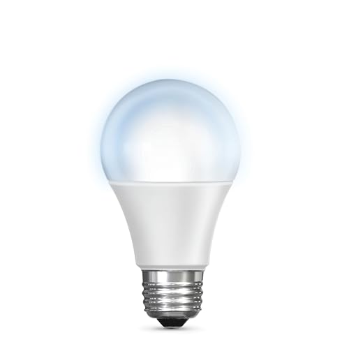 OM60/950CA/AG 60W Equivalent 2.4GHz WiFi Dimmable, No Hub Required, Alexa Google Assistant A19 Smart LED Light Bulb, 4.4" H x 2.3" D, 5000K Daylight