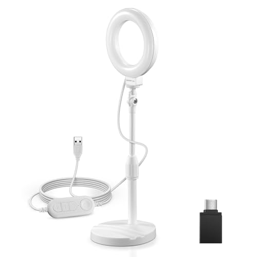 BASICS 5" 13cm Desk Ring Light with Stand