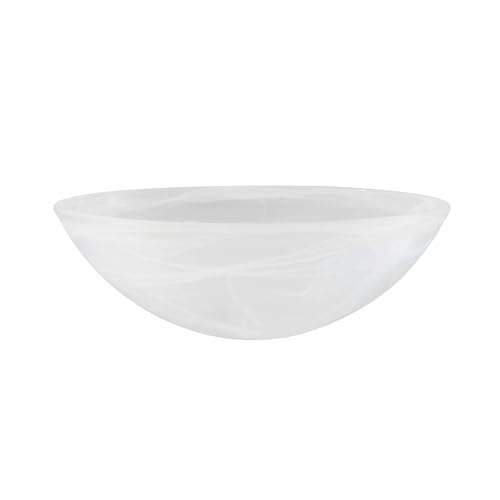 23514-11, Alabaster Replacement Glass Shade for Medium Base Socket Torchiere Lamp, Swag Lamp, Pendant and Island Fixture. 9-7/8" Diameter x 3-3/8" Height