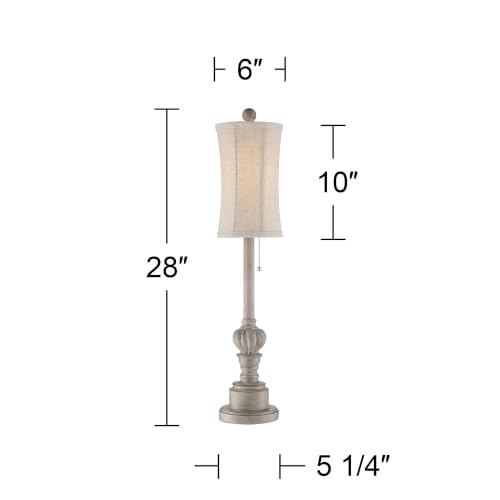 Bertie 28" Tall Buffet Table Lamps Set of 2 Wood Finish Country Cottage (2 Count)