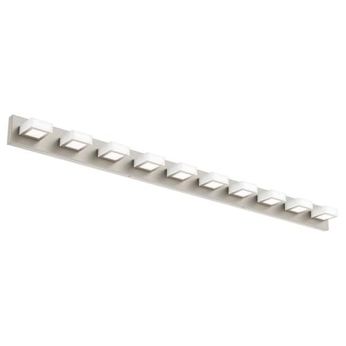 10 Light Brushed Nickel Bathroom Vanity Light Metal Acrylic Modern LED Bathroom Lighting Over Mirror