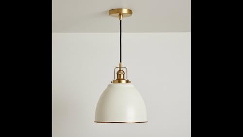 21601-61,Replacement Metal Shade for Pendant Light,Off-White,7-7/8"W x 5-3/4"H,Center Hole 1-5/8"