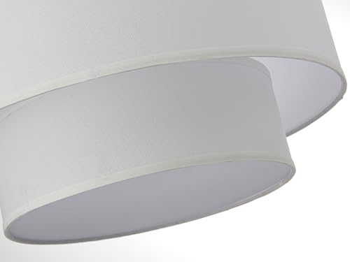 Lighting White Double Drum Chandelier