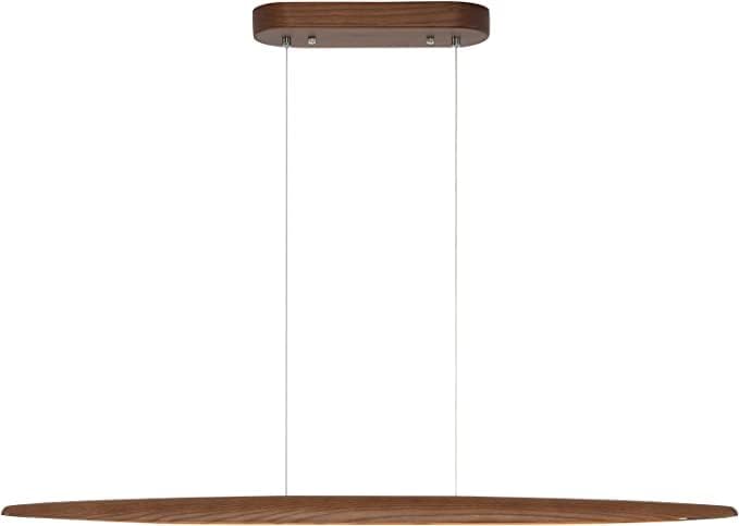 71" Wood Linear Pendant Light Wood Linear Dinning Room Light Island Lights LED Dimmable Chandelier 40w for Dining Room Billiard & Pool Table Walnut Color - Aura Lighting