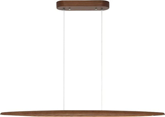 71" Wood Linear Pendant Light Wood Linear Dinning Room Light Island Lights LED Dimmable Chandelier 40w for Dining Room Billiard & Pool Table Walnut Color - Aura Lighting