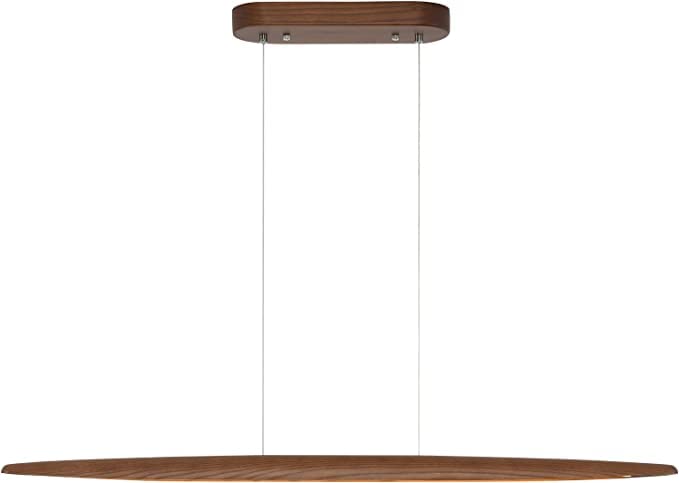 71" Wood Linear Pendant Light Wood Linear Dinning Room Light Island Lights LED Dimmable Chandelier 40w for Dining Room Billiard & Pool Table Walnut Color